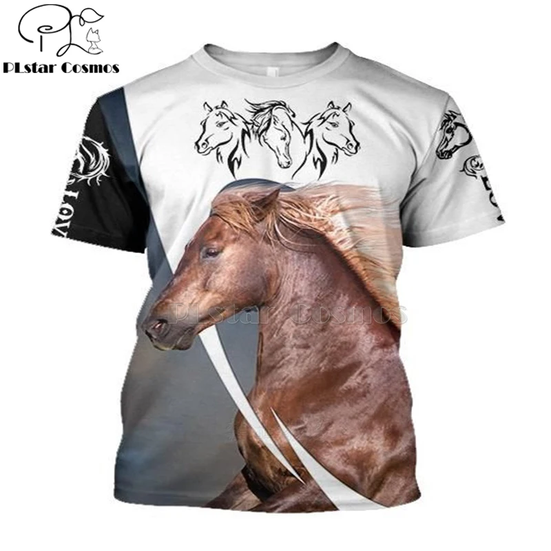 PLstar Kosmosas naujas 3d Spausdinimo horse racing limited edition 3d t shirts marškinėlius tees vasaros juokinga Harajuku trumpas rankovės streetwear-1