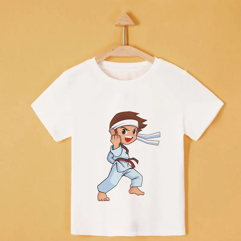 Vasaros Berniukų Ir Mergaičių marškinėliai Viesulas Taekwondo Vaikams Drabužių Nauja Vaikų Viršūnes, Estetinis Dizainas Įdomus 0 Apykaklės Berniukų Marškinėliai