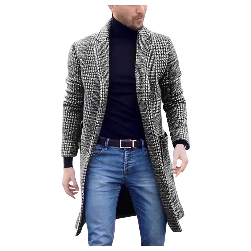 2020 Naujų Mados ilgi paltai Vyrams, prekės ženklo drabužius Žiemos Vyrų Atsitiktinis Ponai minkštas Kailis Striukė Outwear Vyras