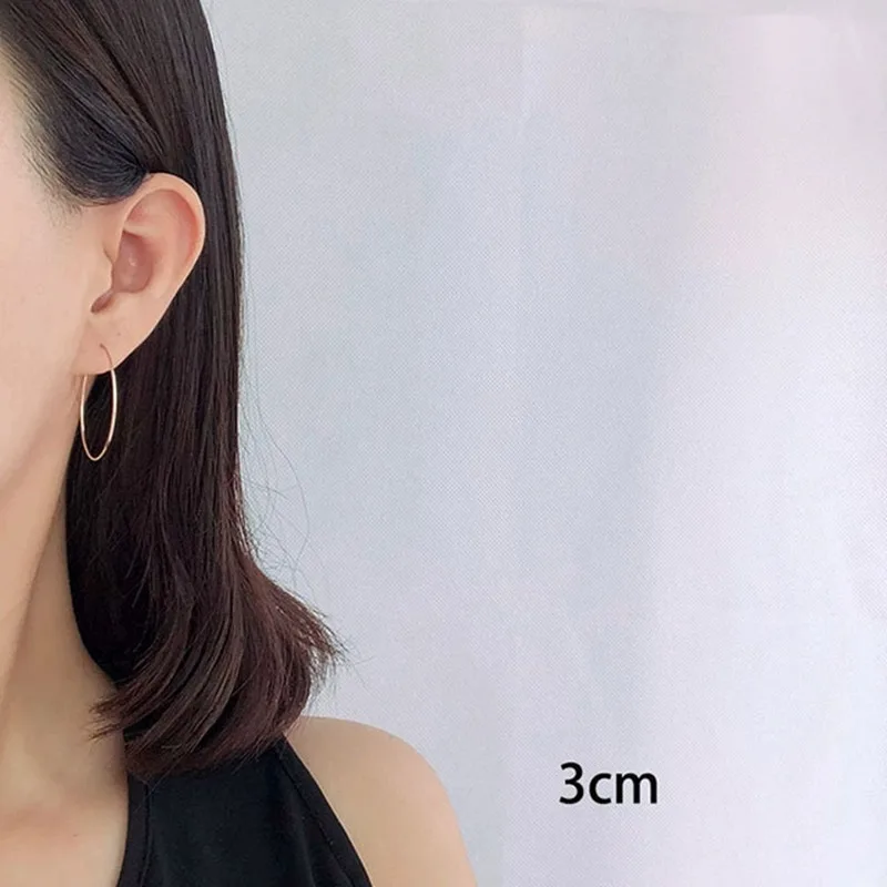 Klasikinis madinga hoopas auskarai moterims, 925 sidabro papuošalai ausies spenelio auskarų ausies sagtis aksesuaras aktyvių moterų mergina šalis dovanos