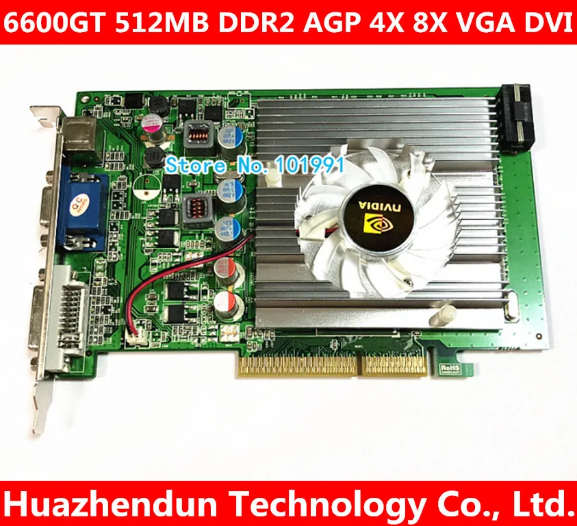 NVIDIA GeForce 6600GT 512MB DDR2 AGP 4X, 8X VGA DVI Vaizdo plokštė
