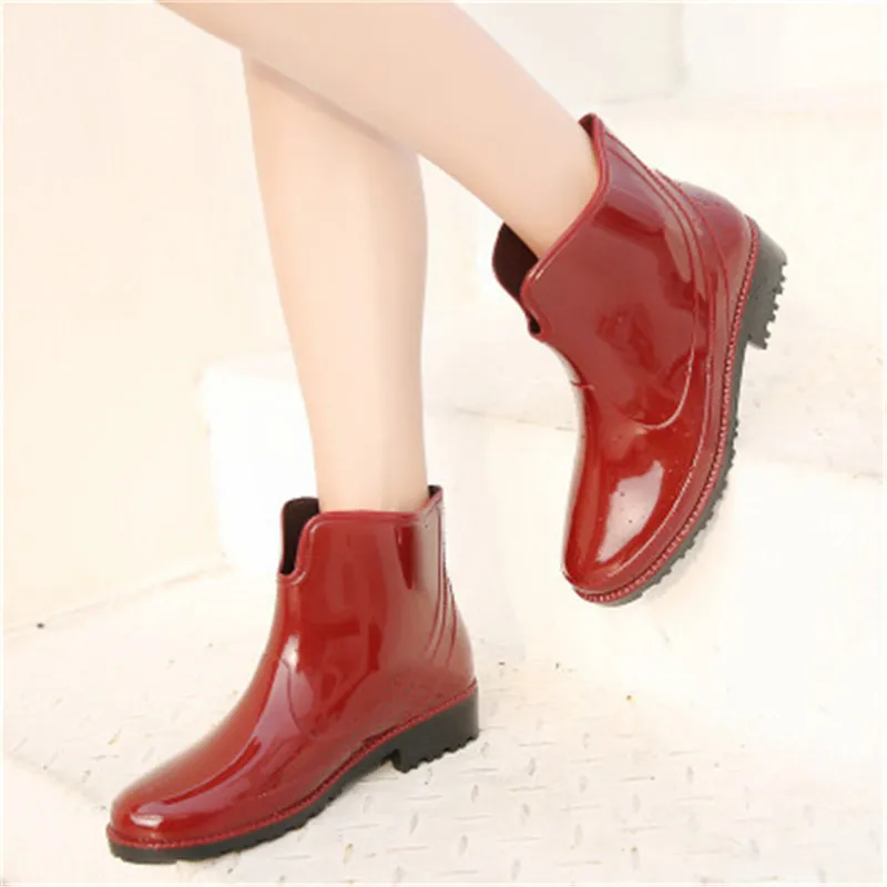 Rudenį, Žiemą Moterys Pvc Gumboots Mados trumpo lietaus batai neperšlampami butas batai moteris lietaus vandens guminiai batai botas