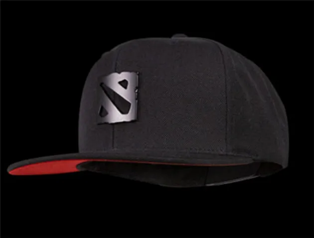 DOTA 2 Azijos T17 T18 Metalo Logotipas Lauko Hip-Hop Snapback Skrybėlę Juodą Beisbolo kepuraitę