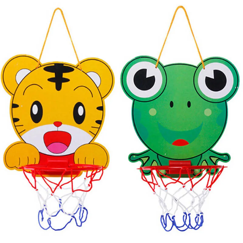 Patalpų Kolonėlė Kabo Krepšinio Netball Hoopas Nešiojamų Mielas Gyvūnų Plastiko Mini Krepšinio Lauke Su Kamuoliu Vaikų Žaidimas Vaikams