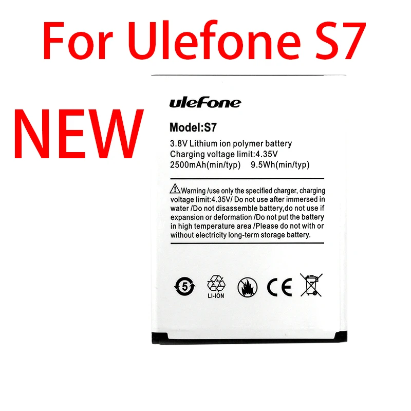 Originalus 2500mAh S7 Baterija Ulefone S7 Aukštos kokybės Baterija+Sekimo numerį
