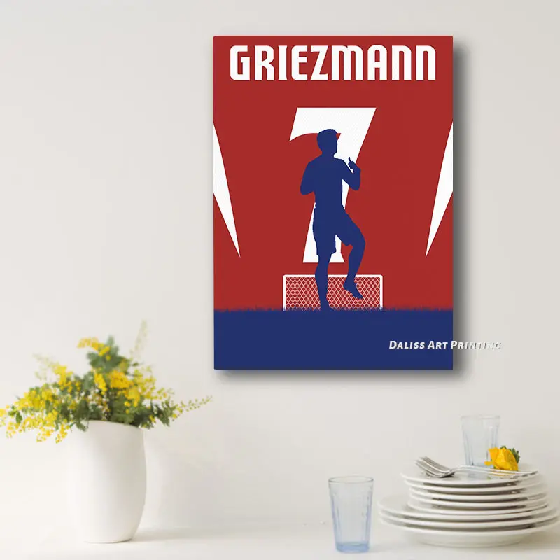 Drobė Futbolo žvaigždė Antoine Griezmann Nuotraukas, Namų Dekoravimas Paveikslų, Plakatų HD Spaudinių Sienos Meno Modulinės Kambarį Įrėminti