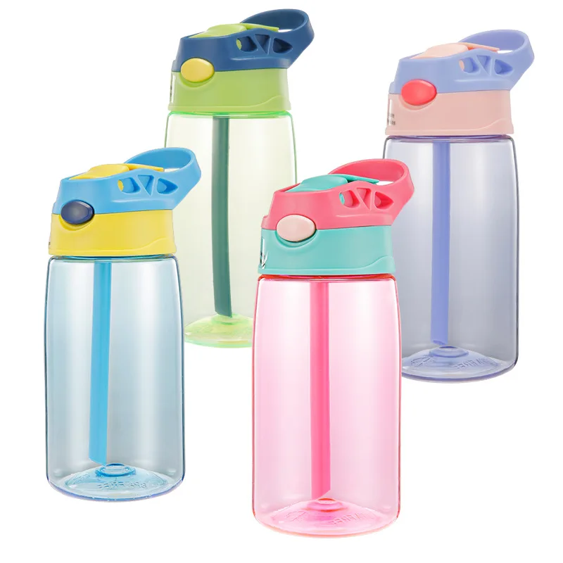 Naujas 480ML 4 Spalvų Baby Vandens Buteliai, Kūdikių Naujagimių Taurės Vaikai Mokosi Šėrimo Šiaudų Sulčių Gėrimo Butelis BPA Nemokama Vaikams