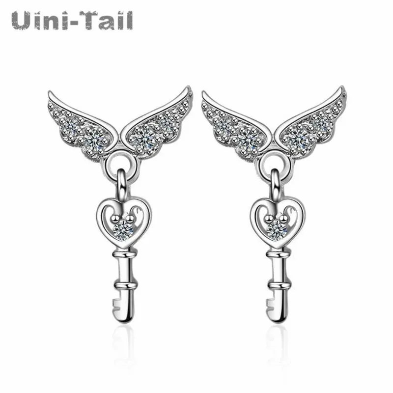 Uini-Uodega karšto naujas 925 sterlingas sidabro angelas sparnų formos pagrindinių auskarai korėjos mados tendencija paprasta temperamentas auskarai ED121