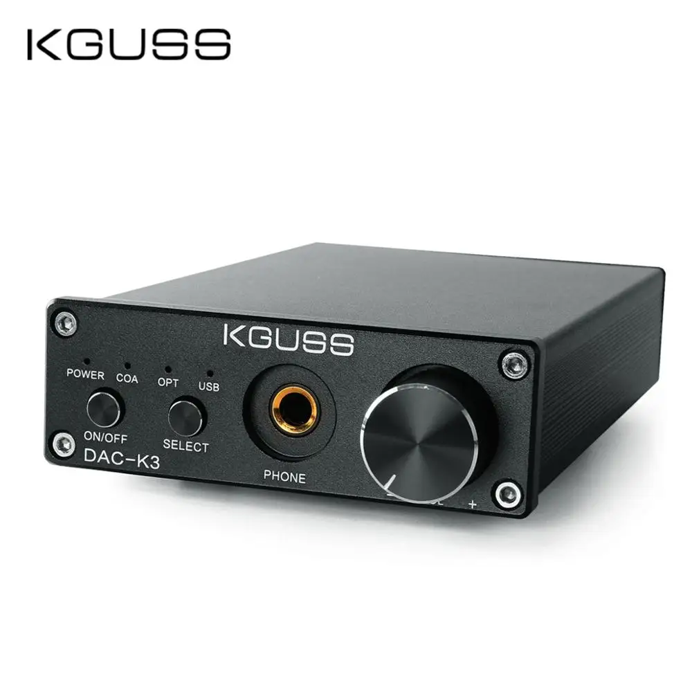 KGUSS VPK-K3 TPA6120 2.0 MINI HIFI USB DAC Iššifruota Audio Ausinių Stiprintuvą, 24BIT 192KHz OPA2134 AMP DC12V MUMS/ES