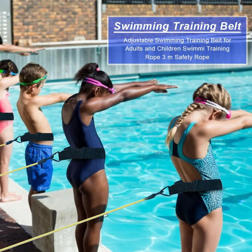 Reguliuojamas Plaukti Mokymo Atsparumas Diržo Suaugusiųjų Vaikų Plaukimo Bungee Stiprumo Exerciser Saugos Elastinga Virvė Plaukimo Exerciser