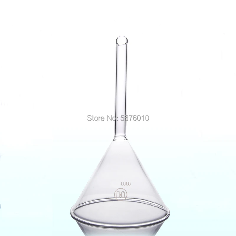 Aukštos borosilikatinio stiklo trikampis kanalo skersmuo 40mm iki 150mm laboratorija filtravimo įrankiai