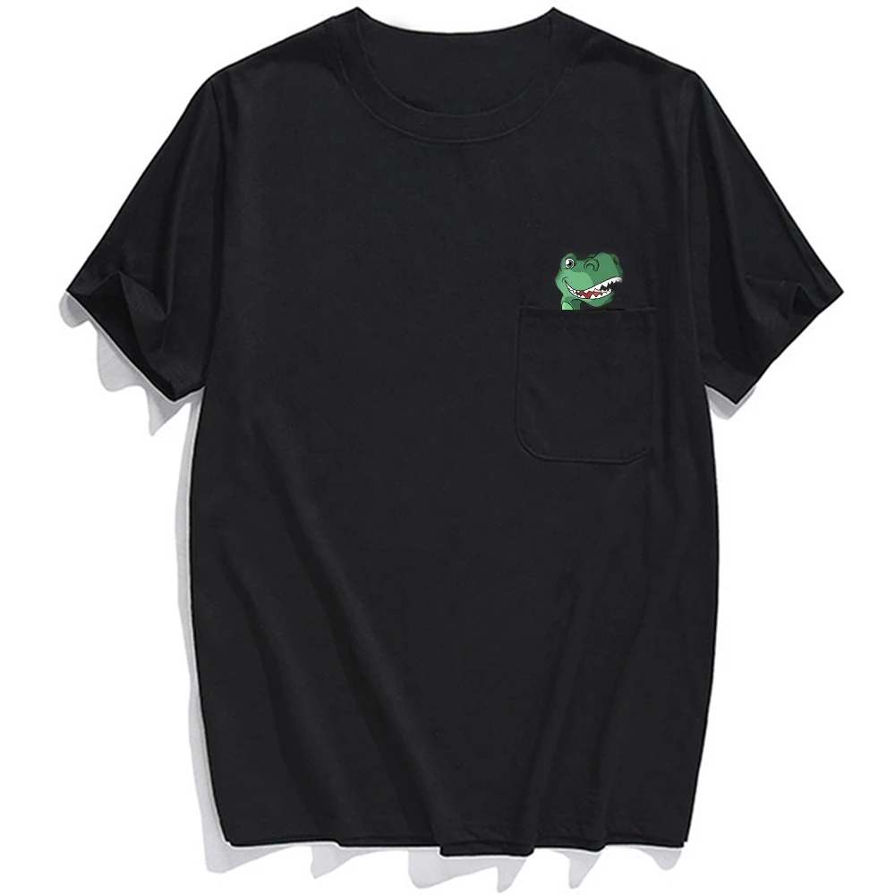 Vyrų Marškinėliai Mados Prekės ženklo vasaros kišenėje dinozaurų atspausdintas t-shirt vyrams, moterims, marškinėliai Hip-hop viršūnes juokinga medvilnės tees