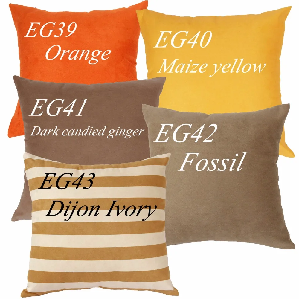 EG40 EG39 EG41 EG42 EG43 Kukurūzų geltonai Rudos, Oranžinės spalvos Dramblio kaulo Minkštas Dirbtiniais Odos Micro Suede Pagalvėlė Padengti Pagalvės užvalkalą ( pagal užsakymą )