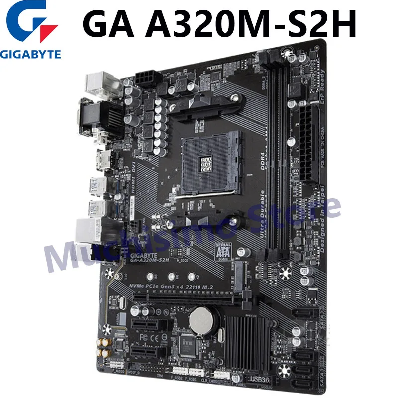 Gigabyte GA A320M S2H AMD A320 Micro ATX DDR4 M. 2 USB3.1 STAT3.0 SSD 32G Geriausią paramą R9 desktop CPU Lizdo AM4 Plokštė Nauja
