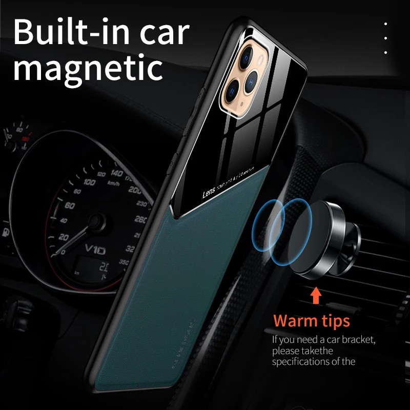 Atittu Telefono dėklas skirtas iPhone 12 Pro Max Atveju Prabanga PC Odos TPU Silikono Rėmo Built-in ketaus gaubtas, skirtas 