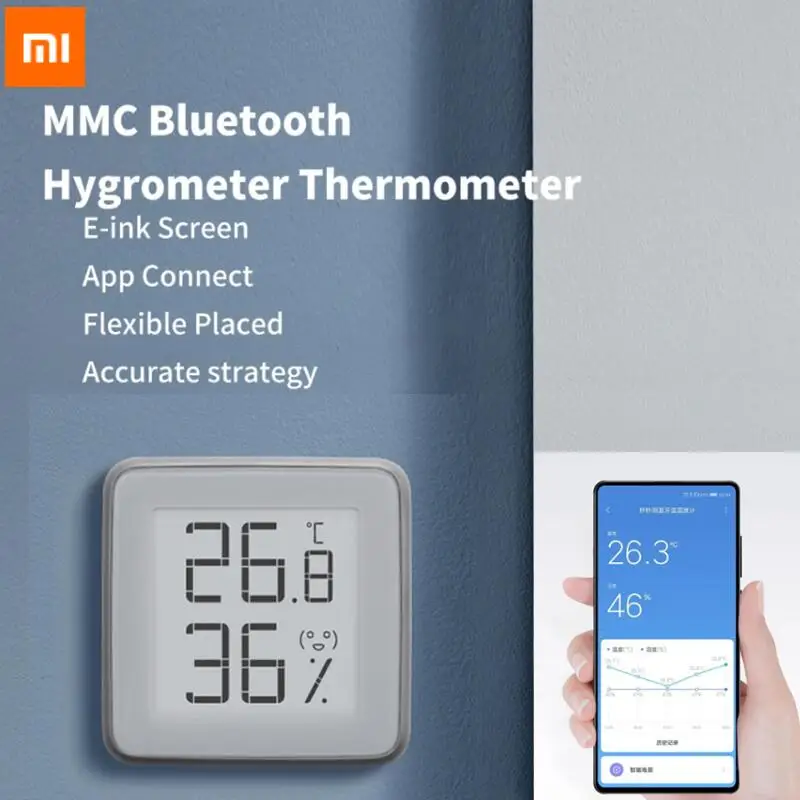[Versijos] Xiaomi MMC E-Rašalo Ekraną BT2.0 Smart Bluetooth Termometras su Drėgmėmačiu Dirba su MIJIA App Namų Įtaisą Įrankiai