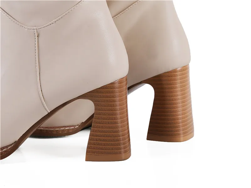 MoonMeek 2020 Naujas atvykti karšto pardavimo žiemos kelio high batai moteris mados aikštė kojų aukštakulniai moteriški bateliai kietas moterų batai