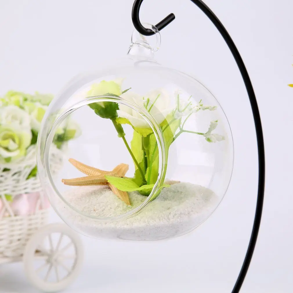 Kūrybos Namų Sode, Skaidraus Stiklo Gėlių Kabinti Vaza Sodinamoji Sultingi Augalų Microlandscape Stiklo Buteliai