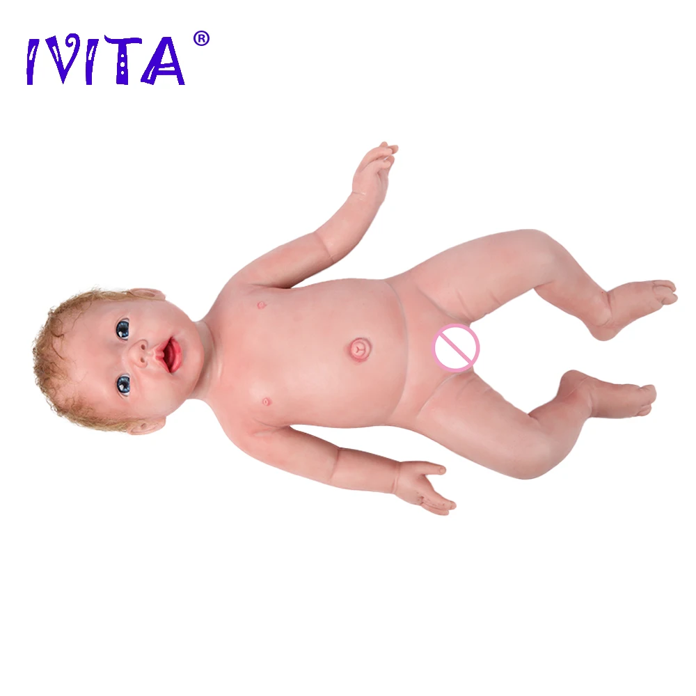 IVITA WG1515RH 50cm Aukštos Kokybės Realus Visą Silikono Naujai Atgimsta Kūdikiams, Minkšti, Tikroviški Mergina, Žaislai, Kūdikių Lėlės su Plaukų