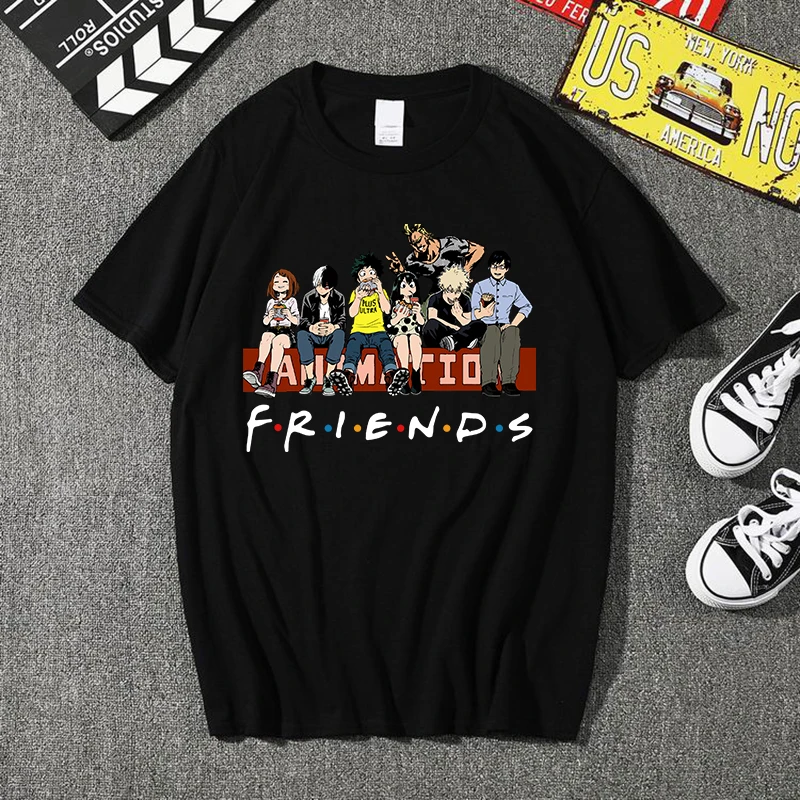 Anime Mano Herojus Mokslo draugai Atspausdintas T-shirt Trumpas rankovėmis Harajuku Moterų Boku No Herojus akademinės bendruomenės, T-marškinėliai, Topai