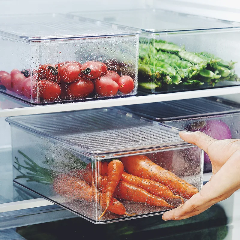 1pcs Šaldytuvas Maisto produktų Laikymo indai su Dangteliais Virtuvės Saugojimo Daržovių Ir Vaisių, Šviežių Daržovių Šaldytuvas Šalta Lauke