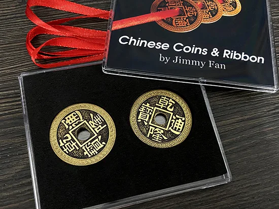 Kinijos Monetos ir Juostelės Jimmy Ventiliatorius Klasikinis Monetos Magijos Triukų, Iliuzijų Close up Magic Žavingas Kinų Iššūkis Monetos Vanishing
