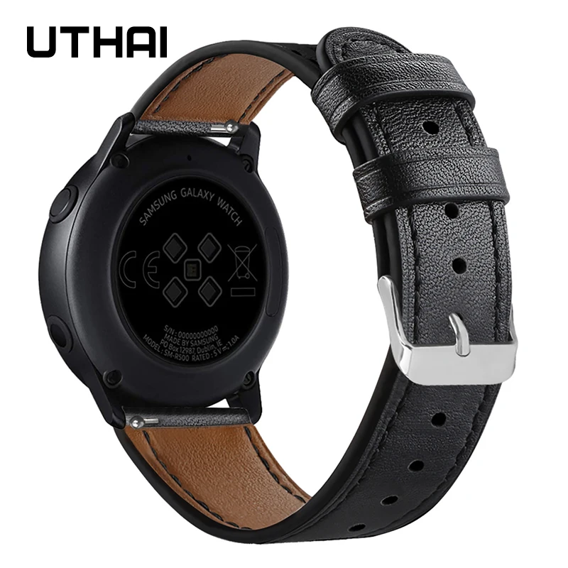 UTHAI P96 20mm 22mm natūralios odos watchband Samsung Galaxy Žiūrėti 42MM 46mm Aktyvios 2 Žiūrėti Diržu, Huawei GT 1