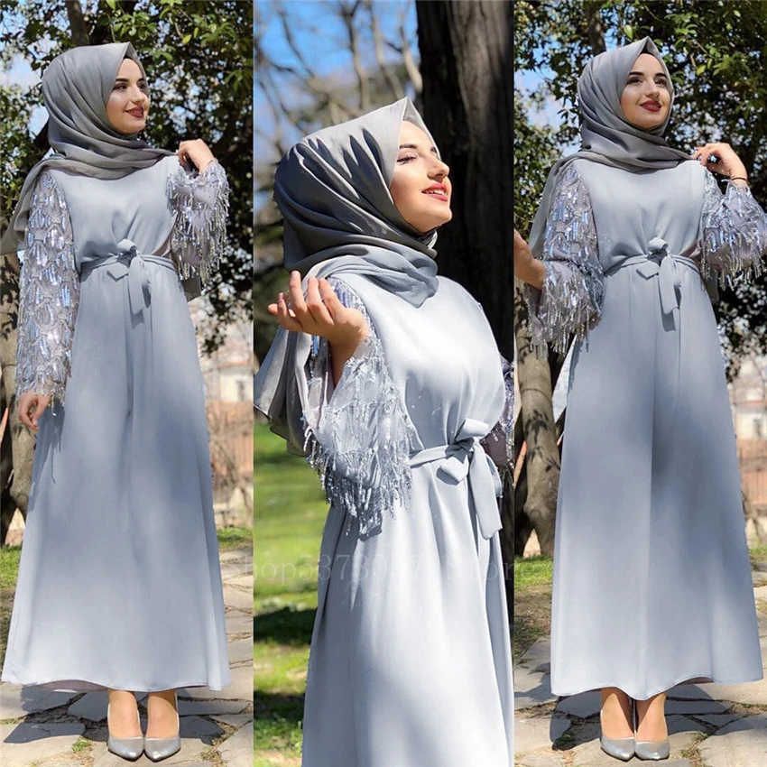 Islamo Tradicinių Drabužių Musulmonų Suknelė Moterims Moterų Mados Blizgančiais Kutas Elegantiškas Dubajus turkijos Abaja Kaftan Skraiste Suknelė