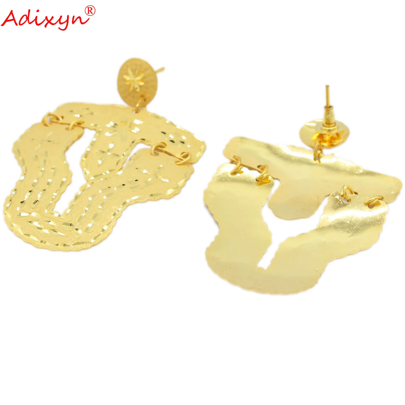 Adixyn 24k Aukso Spalvos auskarai moterims Dubajus Papuošalai Etiopijos Afrikos Nuotakos Vestuvių Derliaus Dovanos N01067
