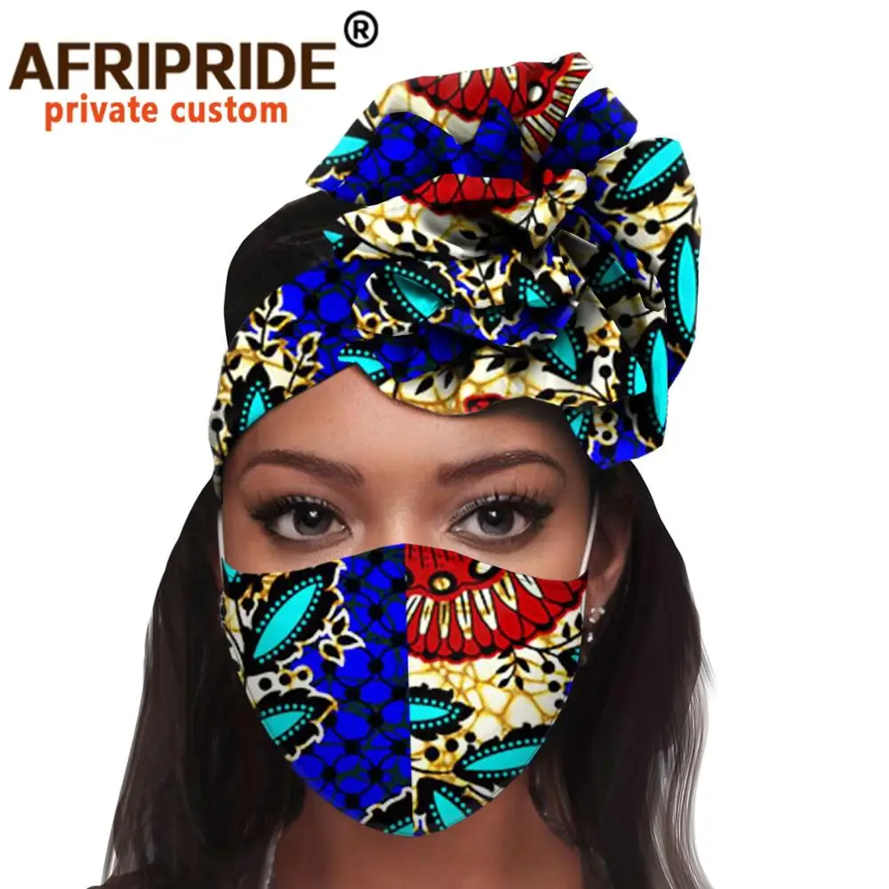 Afrikos 2 Gabalas Moterų Lankelis galvos Apdangalai, Gėlių Turbaną Galvos Skara Ponios Galvą Apvyniokite Plaukų Aksesuarai Rungtynės Spausdinti Kaukė A20H015