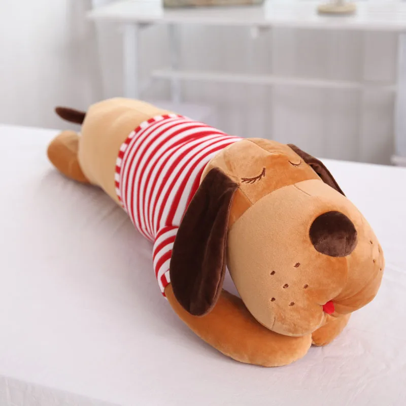 Papa šuo didelis galvos šuo lėlės pliušinis žaislas, lėlė lova ilgą pagalvę mergina lėlės Kalėdų dovana