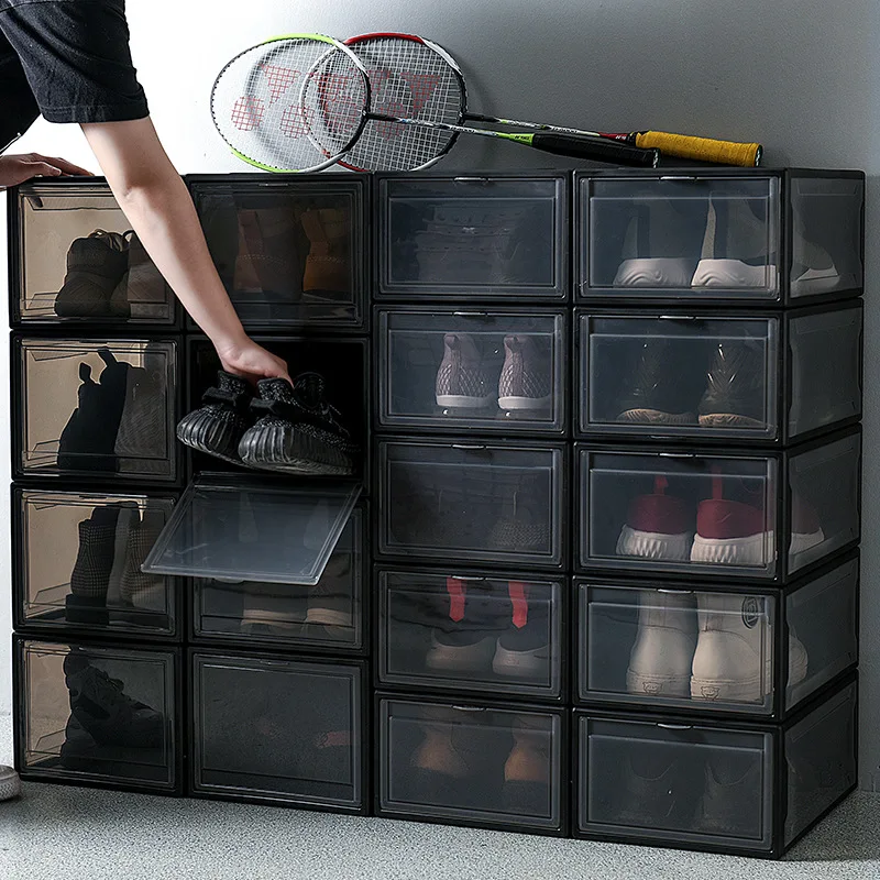 Didelės talpos AJ Batų Saugojimo Dėžutė 1PCS Eco-Friendly Skaidraus Plastiko Stačiakampio batų Saugojimo Organizatorius stalčių