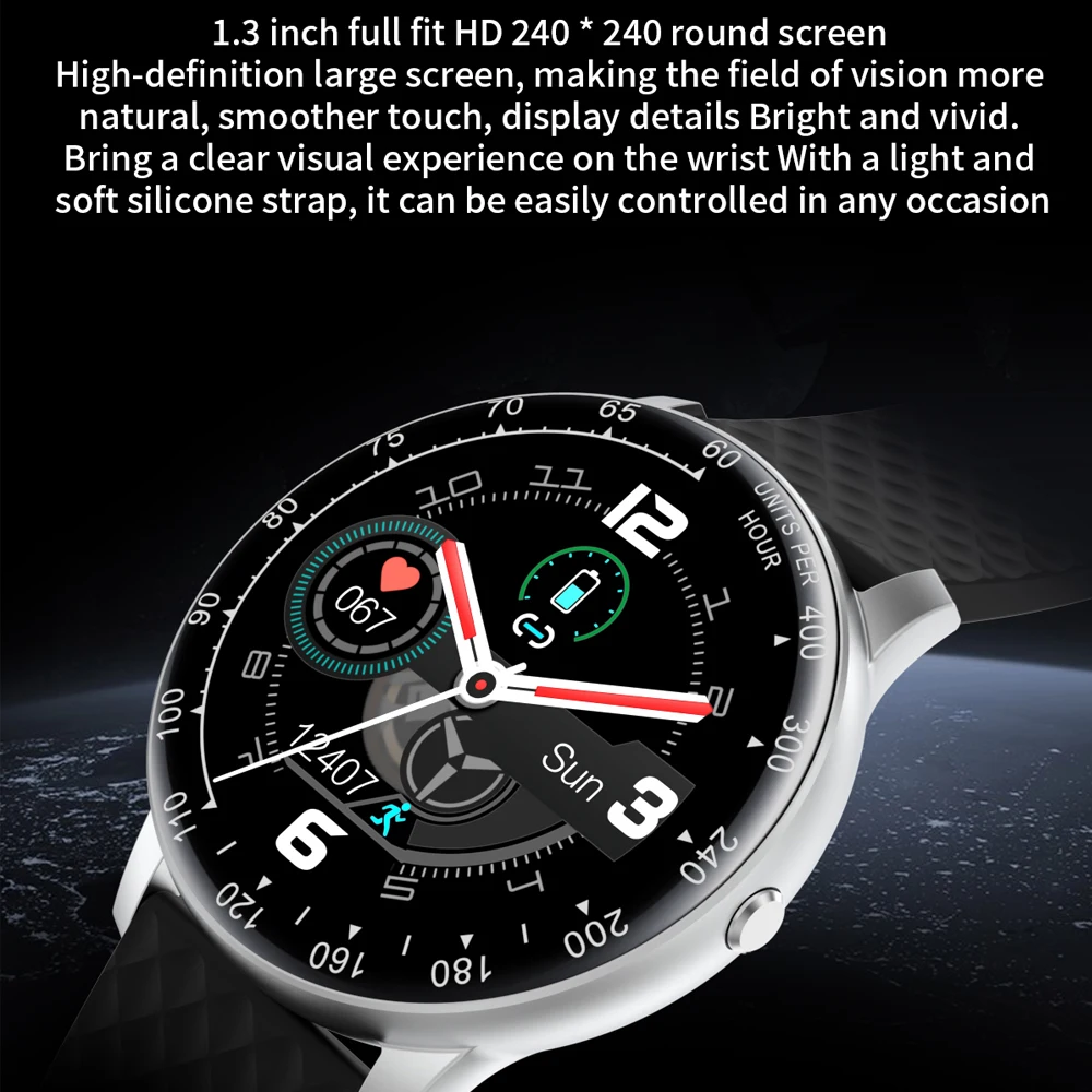 Moka 2020 Naujas Smart Watch Vyrų H30 Fitneso Sporto Tracker Laikrodžio Juosta Pilnas Touch Smartwatches Širdies ritmo Monitorius 