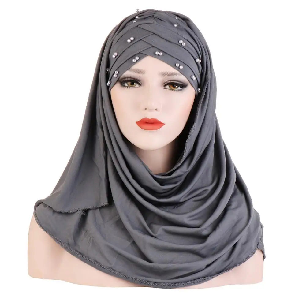 2020 Tampri jersey kaktos kryžiaus hijab medvilnės musulmonų šalikas nešioti instand hijabs turbaną femme musulman arabų skarelė
