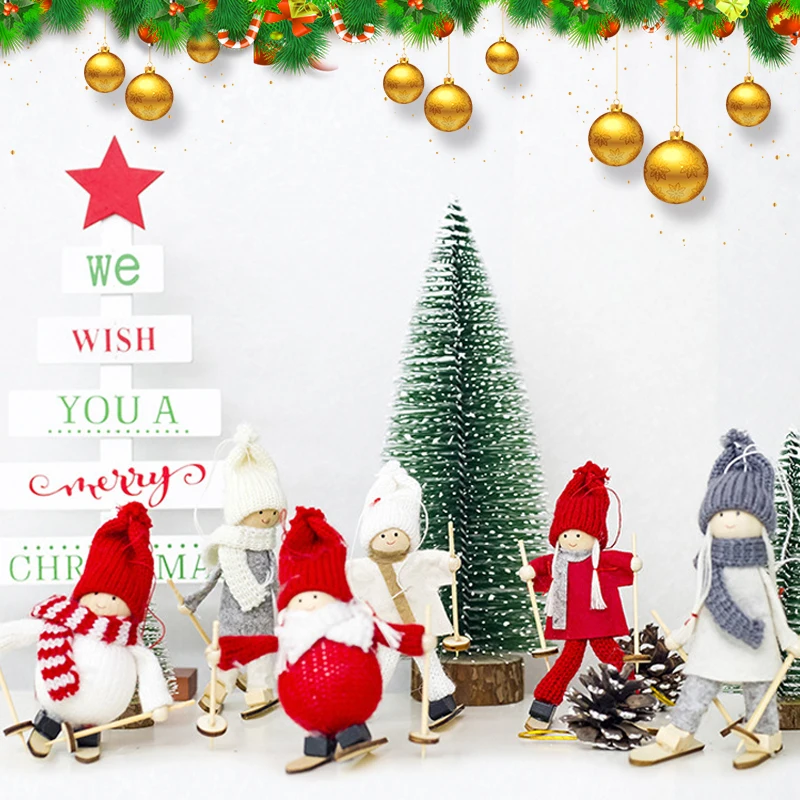 1pcs Mielas Kalėdų Medžio Apdaila Kawaii Kalėdų Angelas Mergaitė Slidinėjimo Pakabukas Namuose Naujųjų Metų Šaliai Kabinti Lėlės Dekoras Vaikų Dovanų