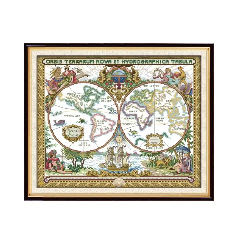 Senojo Pasaulio Žemėlapio Rankdarbiams Siuvinėjimo Rinkinių 