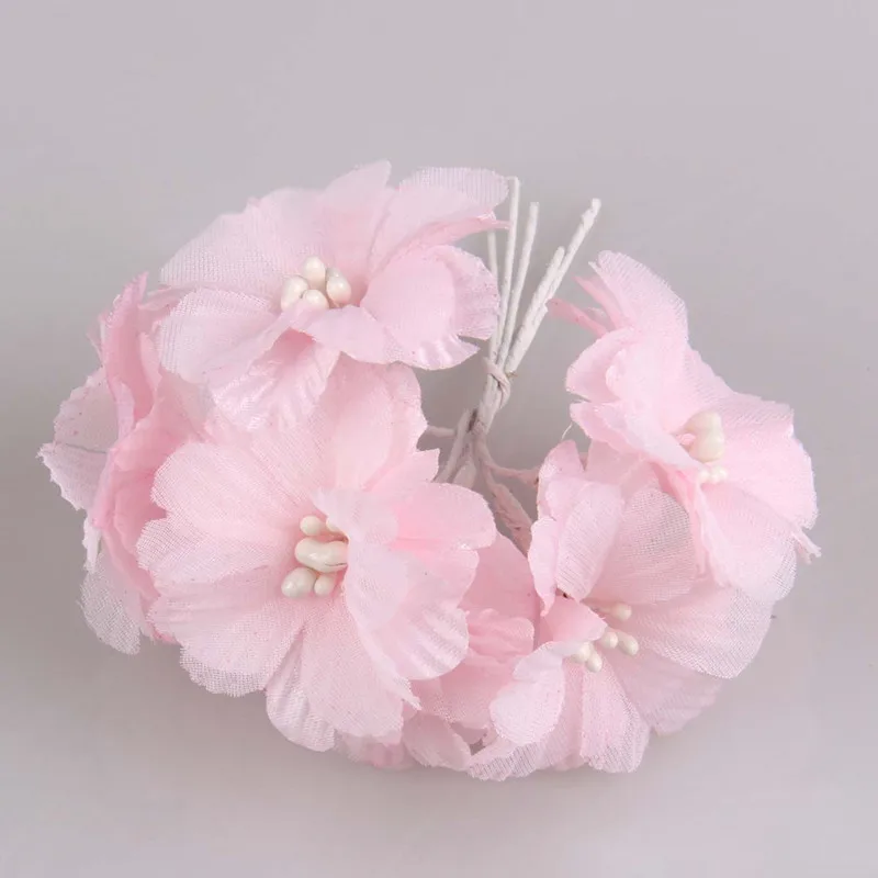 WedFavor 72pcs 3cm Naujas Dirbtinis Audinys Cherry Blossom Šilko Vestuvių Gėlės 
