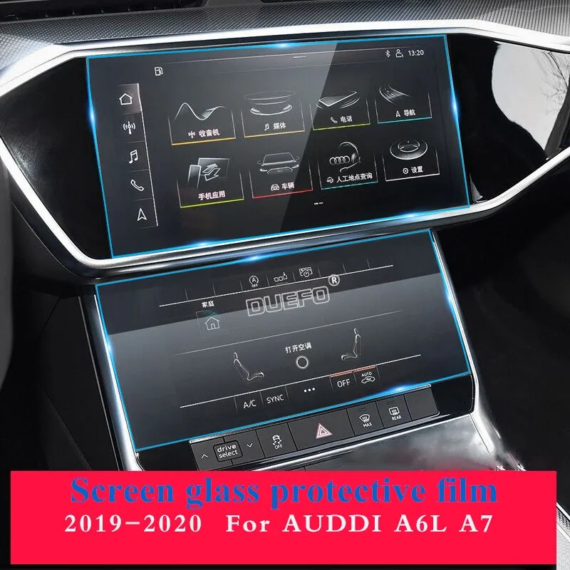 Automobilių Navigacijos Grūdintas Stiklas Ekrano Apsauginės Plėvelės Lipdukas, Radijo, GPS LCD galiniu langu Ekrano apsauga Audi Q8 A6 A7 2019 2020