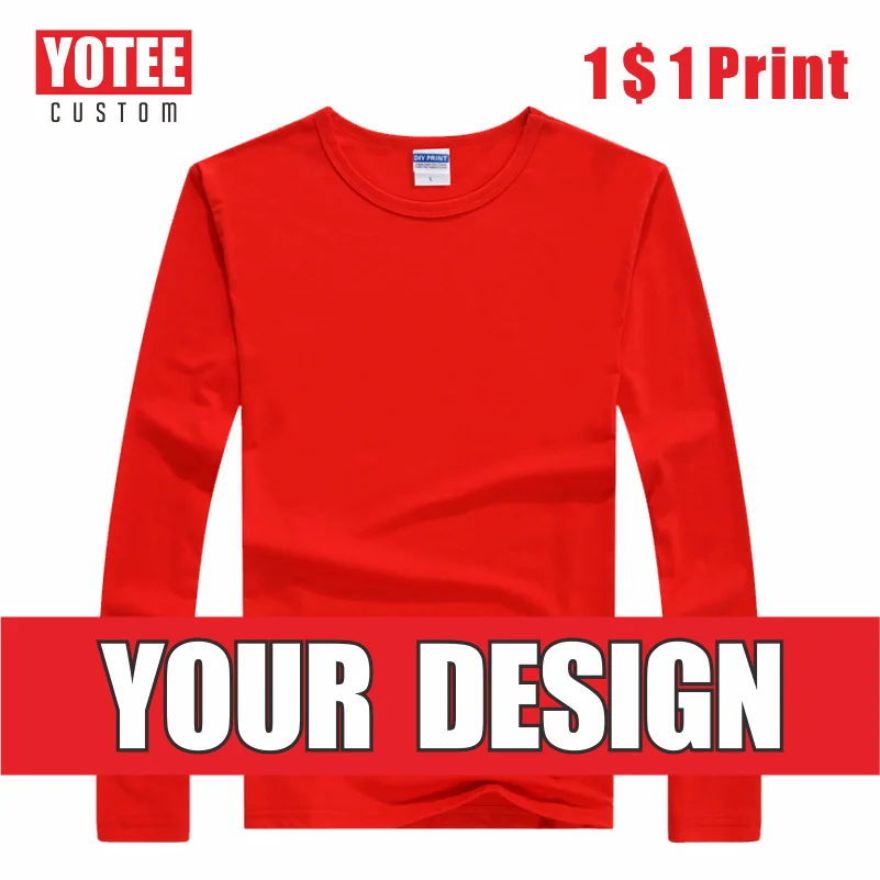 YOTEE2020 ilgomis rankovėmis T-shirt pigūs custom įmonių grupės custom siuvinėjimo atsitiktinis mados užsakymą ilgomis rankovėmis T-shirt