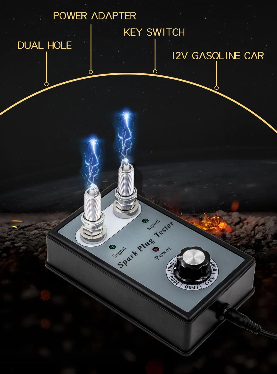 Automobilių Uždegimo Žvakės, Testeris Su Reguliuojamu Dvigubu Skylę Detektorius Uždegimo Kištuką Analizatorius Automatinio Uždegimo Sistema