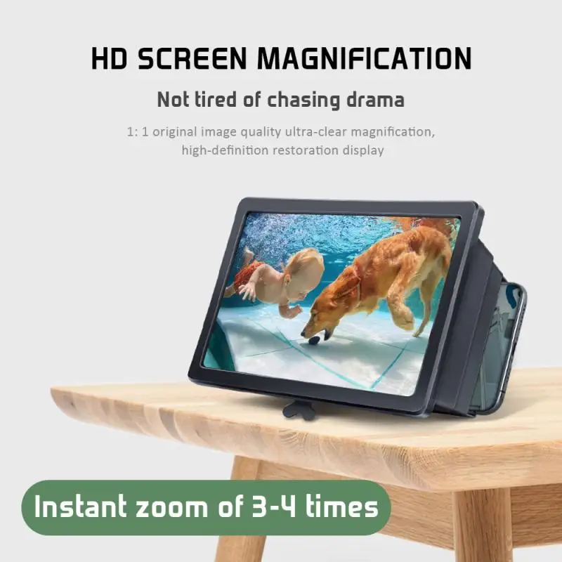 2020 Naujas 12 colių 3D mobiliojo telefono ekrane stiprintuvą išmaniojo telefono turėtojas HD vaizdo lenktas ekranas mobiliojo telefono stiprintuvas
