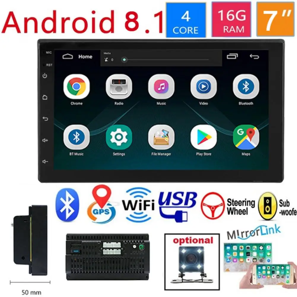 2din Android 8.1 Automobilinis Mp5 Grotuvas automagnetolos, GPS Navigaciją Integruota Mašina Radijo 