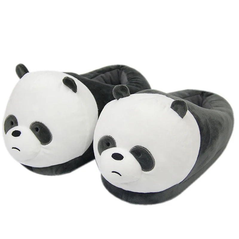 Žiemos Naujas Moterų Medvilnės Šlepetės Mados Animacinių Filmų Panda Šiltas Pliušinis Skaidres Batų Poros, Meilužio Namų Patalpų Furry Sandalai