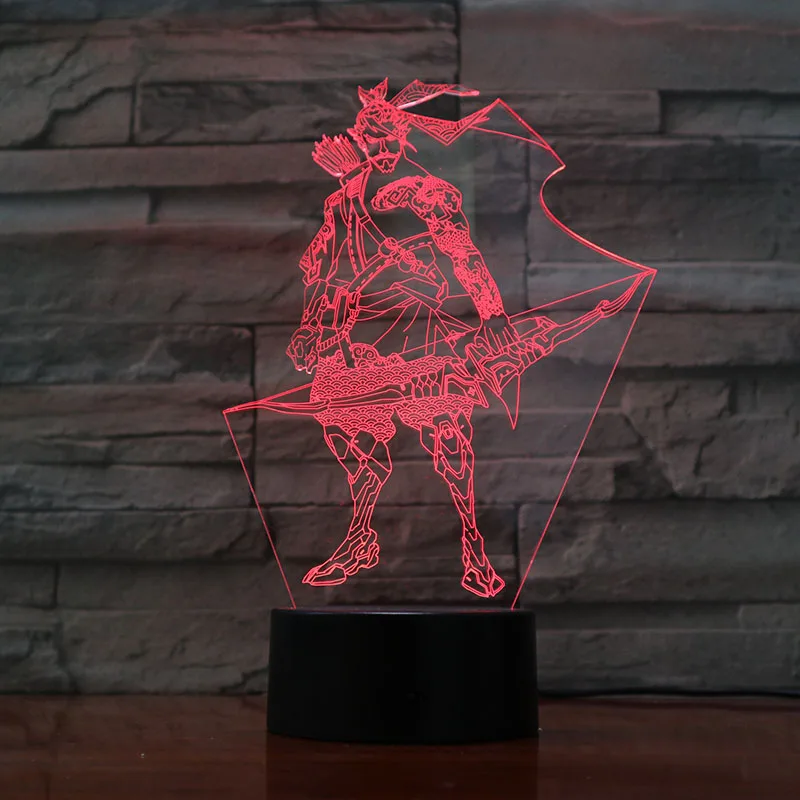Žaidimas Overwatch Vaikai Naktį Šviesos diodų (LED) Jutiklio Shimada Hanzo Pav Miegamojo Puošimas Šviesos Gimtadienio proga SRAUTŲ Lentelė Naktį Naktiniai staleliai, Lempa