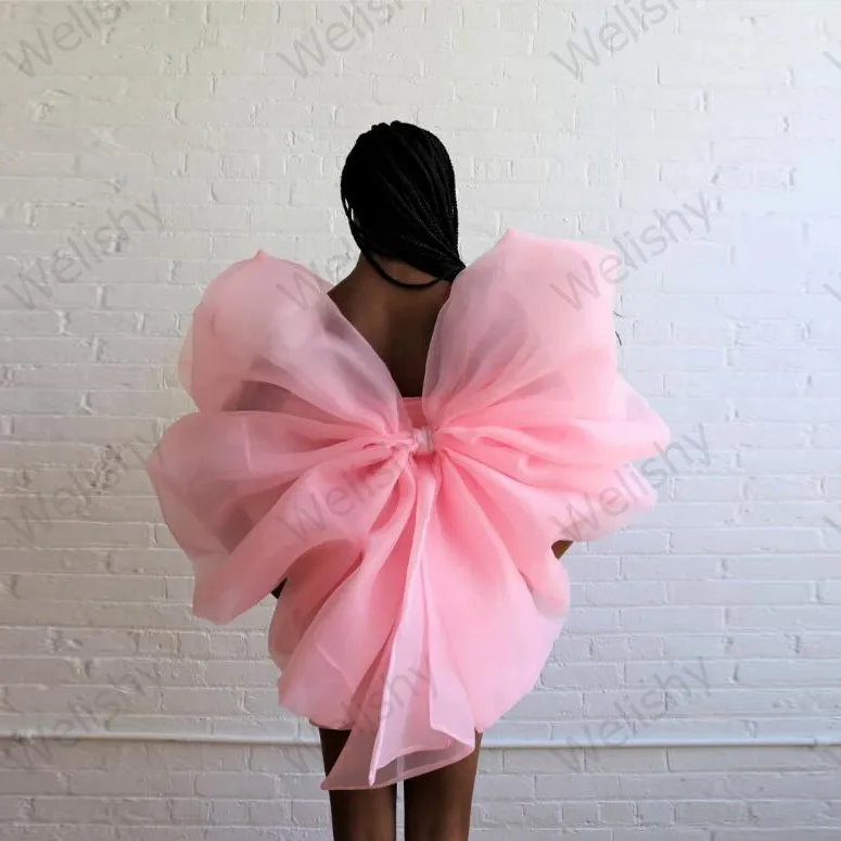 Naujas Atvykti Rožinė Brangioji Formos Mergaičių Mini Suknelė Su Didelis Lankas Tiulio Sijonas Suknelės Šalis Oficialų Suknelė 2020 Užsakymą