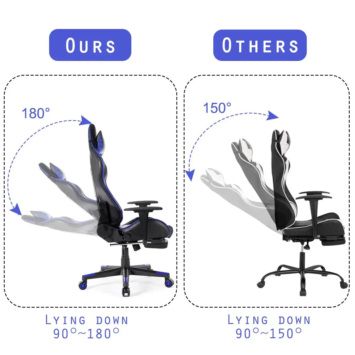 Biuro Kėdės 180° Gulėti Masažo Namų Sėdima Biuro Kompiuterio WCG Žaidimų Kėdės, Baldai Fotelis su Pakoja