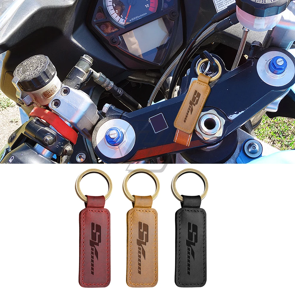 Už Suzuki SV1000 SV1000S Klavišą Motociklo karvės odos Keychain Raktų Žiedas Atveju