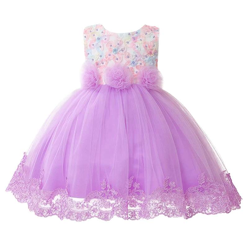 Vaikų suknelė princesė suknelė siuvinėta gėlių zawalcowany mergina nėrinių suknelė gėlių mergaitė rankovių sijonas