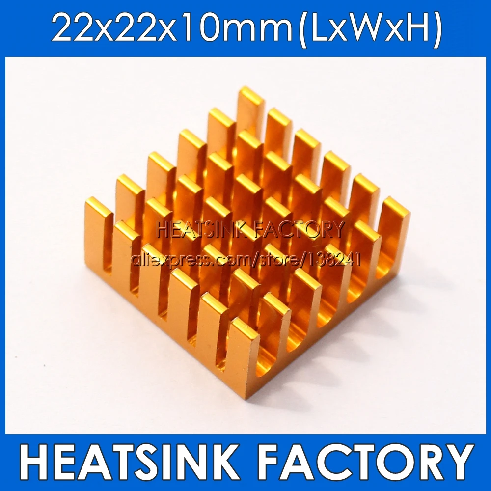 (10vnt/lot), naujas 22x22x10mm Aliuminio heatsink IC šilumos kriaukle, radiatorių IC chip radiatorius aušinimo