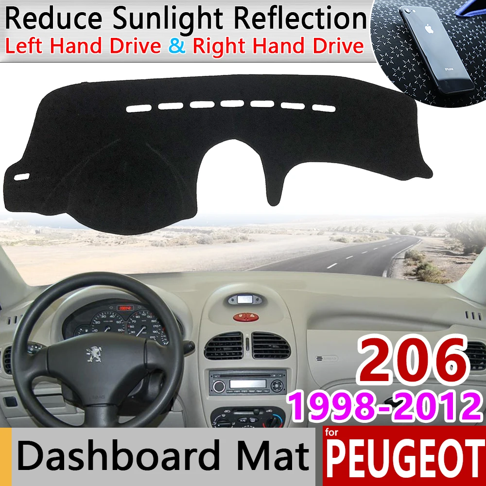 Slip Mat prietaisų Skydelio Mygtukai skėtį nuo saulės Dashmat Apsaugoti Kilimą Reikmenys, Peugeot 1998 1999 2000 2001 2002 2003 2004 2005 2006